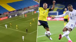 Gran jugada de Mbappé para el 1-0 ante Suecia.