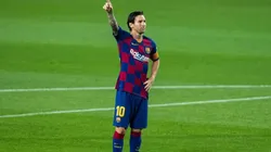 Messi festejando un gol con Barcelona. (Getty)