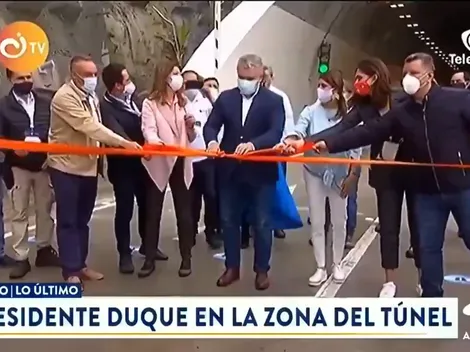 Video: enredada monumental de Duque en inauguración de Túnel de la Línea