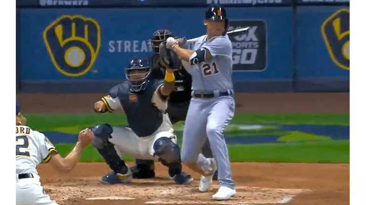 JaCoby Jones, jardinero de los Tigers (Captura de pantalla)
