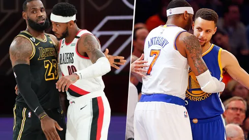 LeBron James, Carmelo Anthony y Stephen Curry (Getty Images)