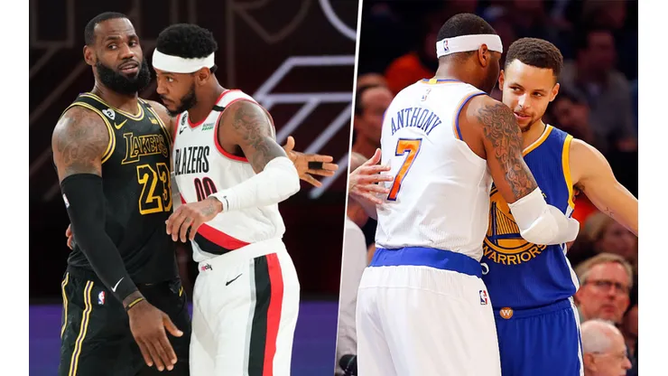 LeBron James, Carmelo Anthony y Stephen Curry (Getty Images)