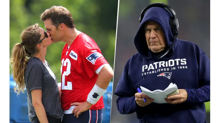 Gisele Bündchen, Tom Brady y Bill Belichick (Getty Images)