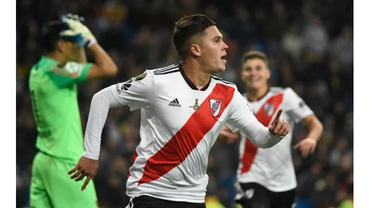 Quintero festejando el gol más importante de su vida.