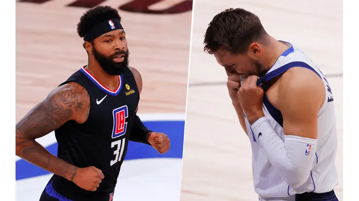Marcus Morris y Luka Doncic (Getty Images)