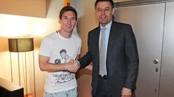 Messi y Bartomeu. Otros tiempos. (Getty)