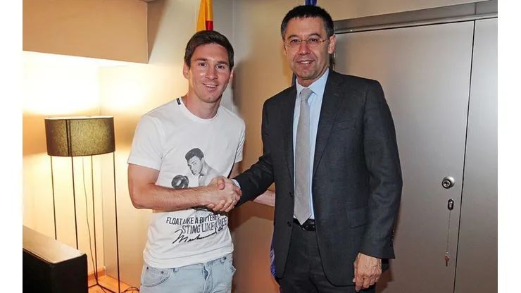 Messi y Bartomeu. Otros tiempos. (Getty)