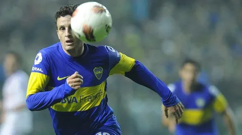 Pablo Ledesma con la camiseta de Boca Juniors.