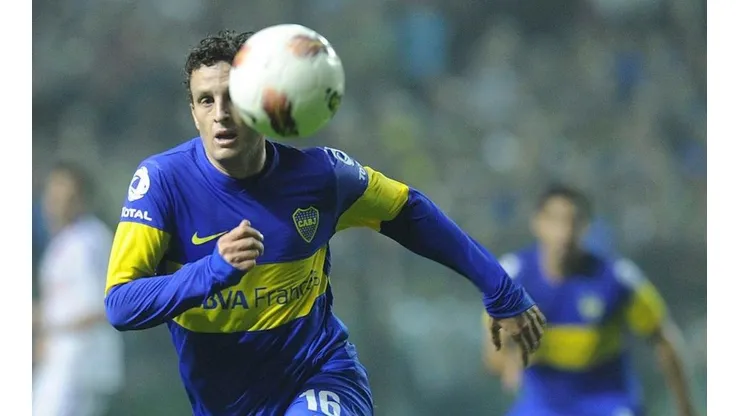 Pablo Ledesma con la camiseta de Boca Juniors.