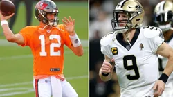 Tom Brady adelanta el juego ante Drew Brees y los Saints | Foto: Getty Images