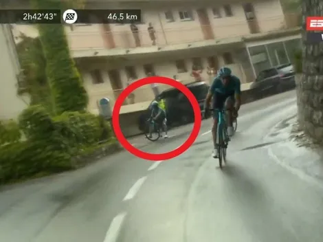 Otro totazo: Superman López resbaló y se estampó contra una señal de tráfico