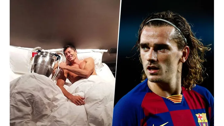 Griezmann le comentó a Lewandowski la foto con la Champions League