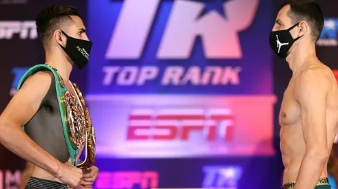 En peso Ramírez y Postol. (Mikey Williams/ BoxingScene)