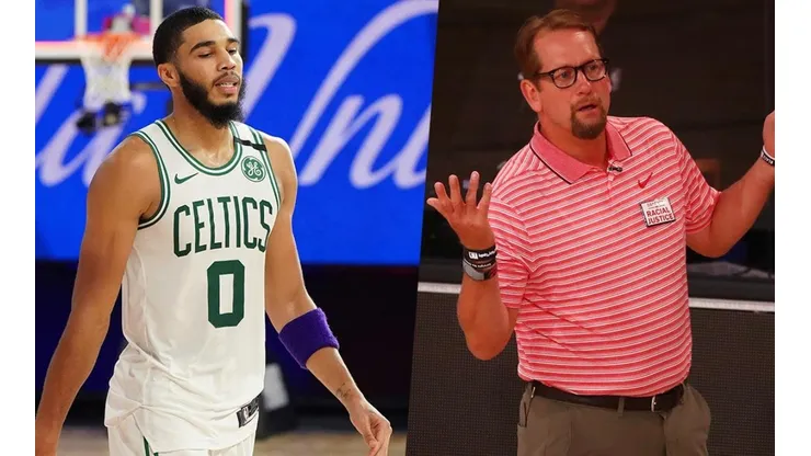 Jayson Tatum y Nick Nurse (Getty)