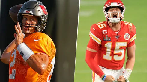 Tom Brady y Patrick Mahomes (Getty Images)