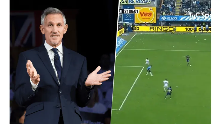 Lineker se volvió loco con el gol de rabona de Calleri relatado por Vignolo