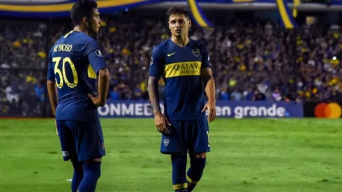 Reynoso y Zárate, juntos durante un partido de Boca.