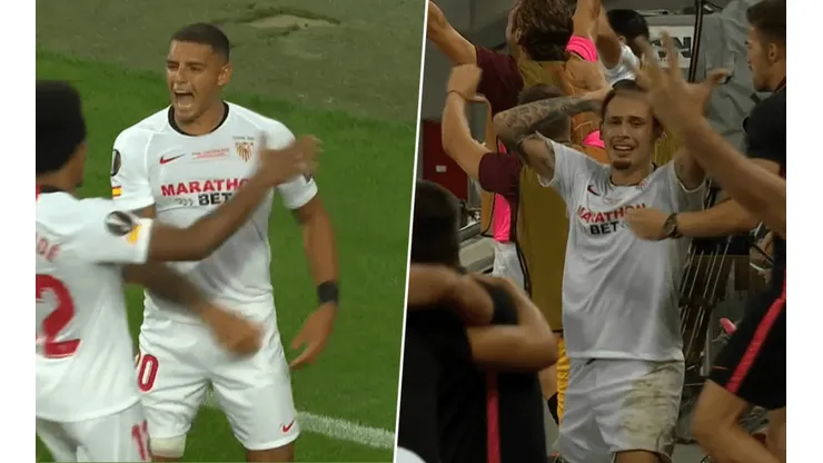 El 3-2 de Sevilla y la emoción de Lucas Ocampos.