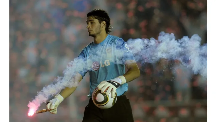 Foto de Javier García cuando era arquero de Boca.