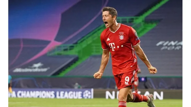 Lewandowski celebrando su gol. (Getty)