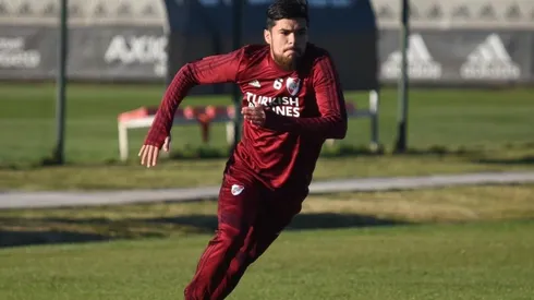 Paulo Díaz en el entrenamiento de River.