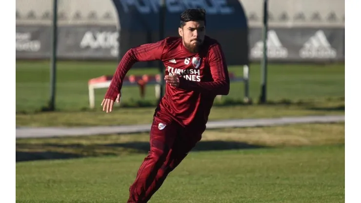 Paulo Díaz en el entrenamiento de River.