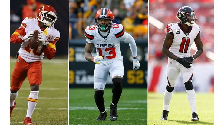 Tyreek Hill Odell Beckham Jr. y Julio Jones (Getty Images)
