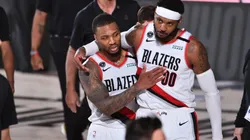 Carmelo Anthony junto a Damian Lillard (Getty)