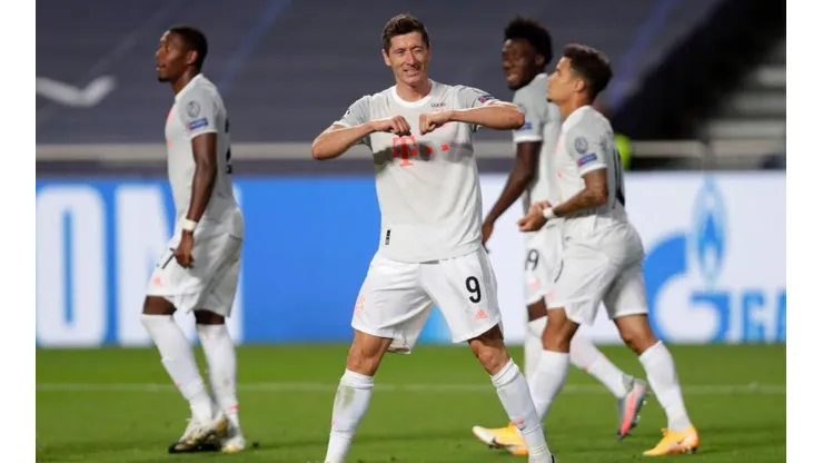 El festejo de Robert Lewandowski.