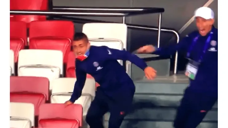 La reacción de Di María y Verratti.