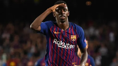 Ousmane Dembélé durante un partido de Barcelona.