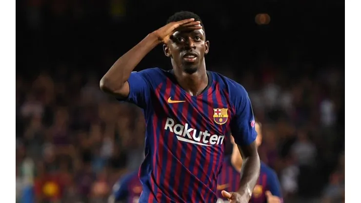 Ousmane Dembélé durante un partido de Barcelona.