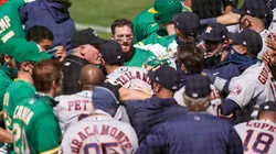 La pelea entre Astros y Athletics (Getty Images)