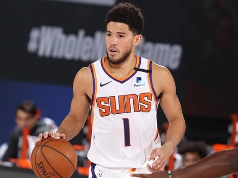 ¡Estás loco, Booker! Triple desde mitad de cancha en triunfo de Suns ante Thunder