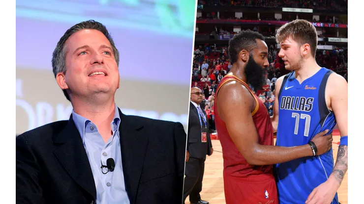 Bill Simmons, James Harden y Luka Doncic (Getty Images)