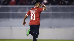 Silvio Romero festejando un gol en Independiente.