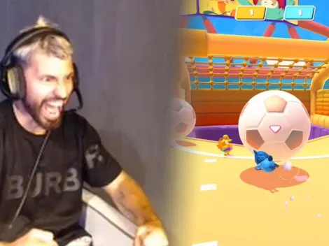 Lo gritó como en el City: el Kun metió el gol de oro en Fall Guys