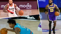 Damian Lillard, Ja Moran y LeBron James (Getty Images)