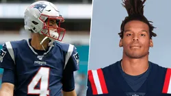 Jarrett Stidham y Cam Newton (Getty Images)