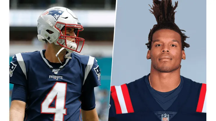 Jarrett Stidham y Cam Newton (Getty Images)
