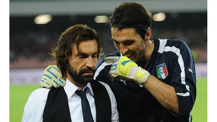 Buffon y Pirlo, juntos en la Selección. (Getty)
