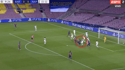 Lenglet metió un empujón bárbaro, se hizo el espacio y puso el 1-0