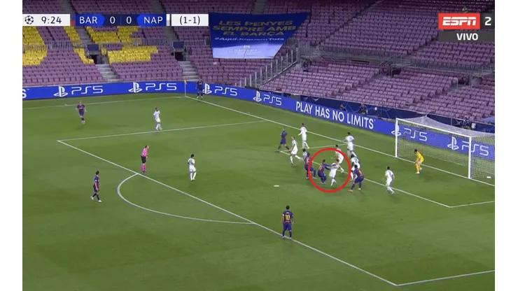 Lenglet metió un empujón bárbaro, se hizo el espacio y puso el 1-0