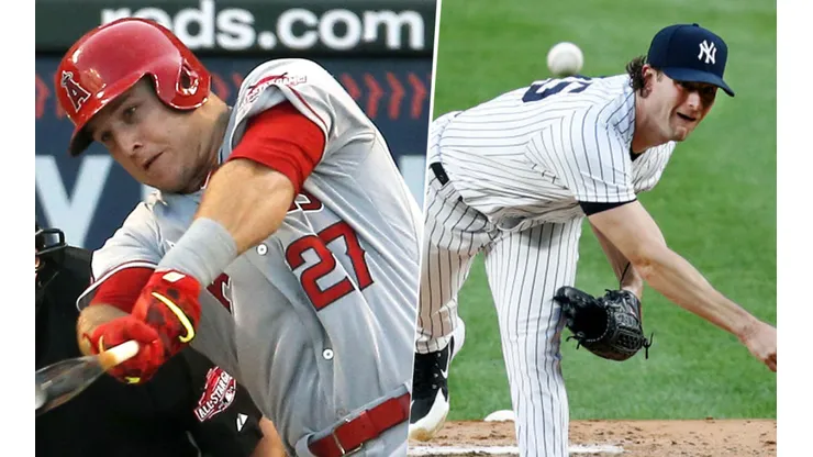 Mike Trout y Gerrit Cole (Getty Images)