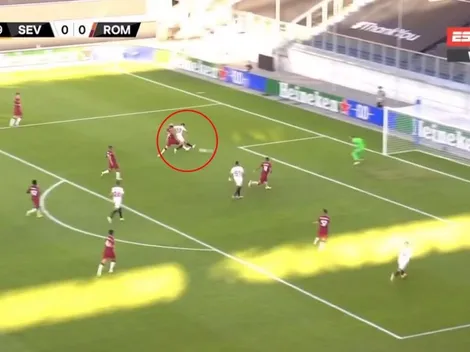 Con complicidad del arquero, Reguilón puso al Sevilla en ventaja ante Roma