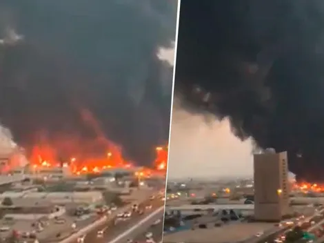 Pudo ser un nuevo Beirut: fuerte incendio en un mercado de Emiratos Árabes