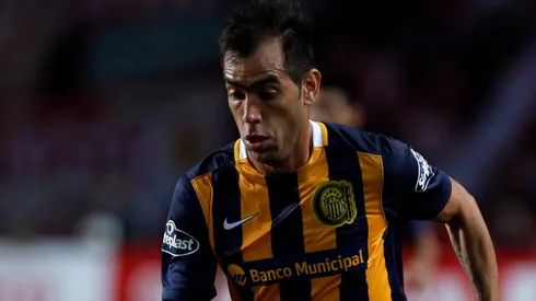 César Delgado en un partido de Rosario Central.
