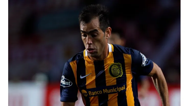 César Delgado en un partido de Rosario Central.