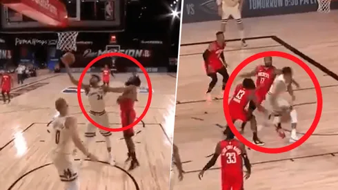 Jugadas entre Giannis Antetokounmpo y James Harden (Capturas de pantalla)