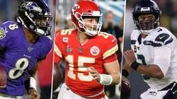 Lamar Jackson, Patrick Mahomes y Russell Wilson (Getty Images)